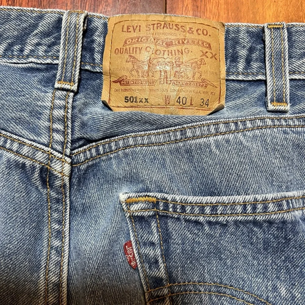 Vintage Levis 501xx Jeans 40x34 39x31 Made In the USA Button Fly Denim 90's FLAW